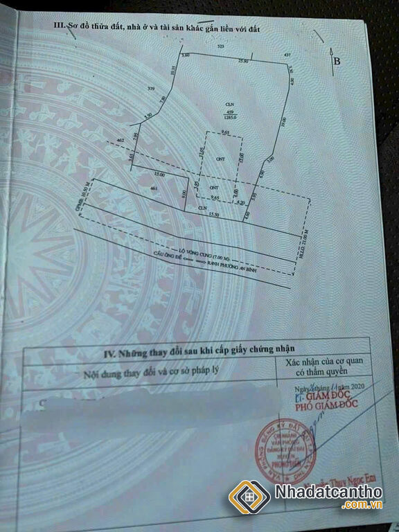 Bán 1285m2 đất mặt tiền Lộ Vòng Cung, An Bình, Cần Thơ - 11 tỷ