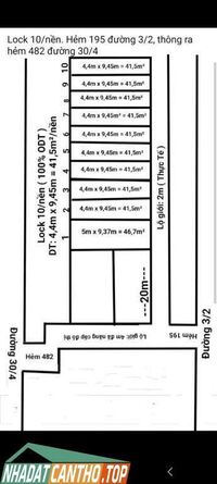 BÁN  NỀN HẺM 195 THÔNG RA 30/4 CẦN THƠ