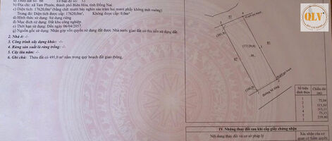 BÁN ĐẤT  – CCN DỐC 47, TAM PHƯỚC, BIÊN HÒA, ĐN – 52.122m²