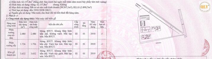 CHO THUÊ ĐẤT VÀ NHÀ XƯỞNG VĨNH CỬU, ĐN 5.000m²