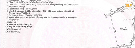 Bán đất công nghiệp KCN Thành Thành Công, Trảng Bàng, Tây Ninh 94.035m2