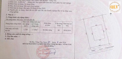 Bán nhà xưởng CCN Tân Thành, BRVT 1.728m²