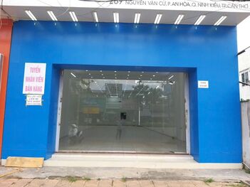 cho thuê nhà mặt tiền đường nguyễn văn cừ cần thơ, trệt trống suốt, ngang 8.5m, đối diện trường đại học