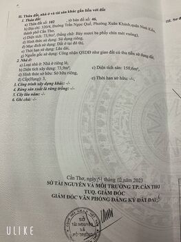 bán nhà mặt tiền đường trần ngọc quế, quận ninh kiều cần thơ, trệt 1 lầu,  gần vincom, chợ xuân khánh, vị trí đẹp thích hợp kinh doanh