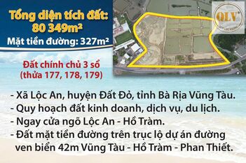 BÁN QUỸ ĐẤT VEN BIỂN LỘC AN – ĐẤT ĐỎ, BÀ RỊA – VŨNG TÀU – 80.349m²