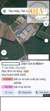 BÁN ĐẤT SKC TẠI TÂN HIỆP, TP. TÂN UYÊN, BÌNH DƯƠNG, 6.983m²