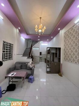 Nhà trệt lầu đúc mới 100% gốc 2 mặt tiền trục chính Khu Dân Cư Mặt Trời đỏ