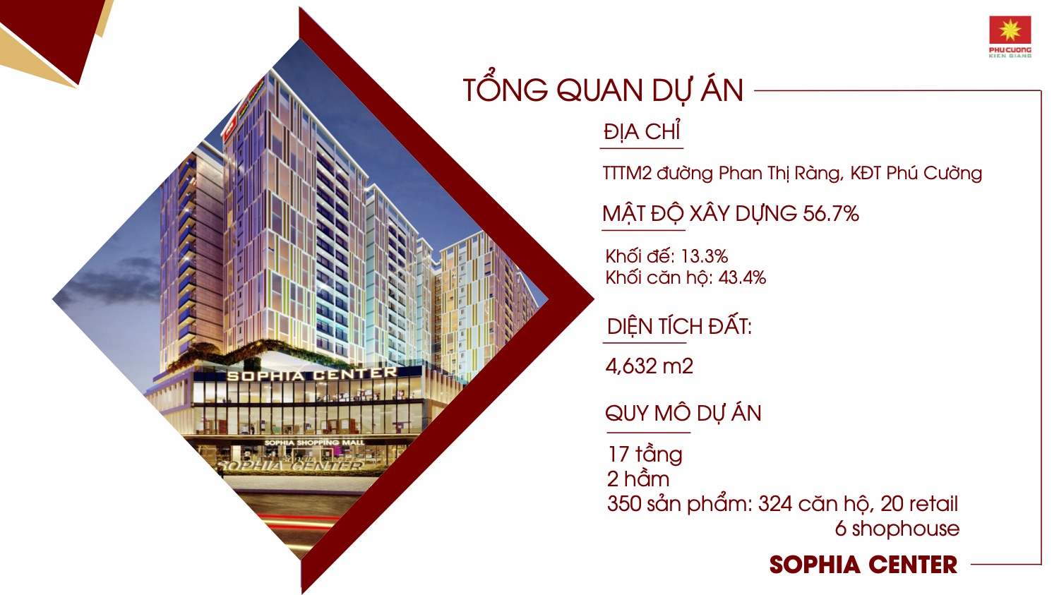 Thiết kế xây dựng chung về Chung Cư Sophia Center Phú Cường